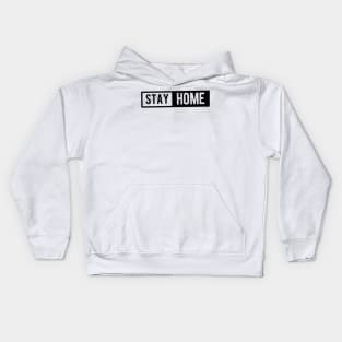 Stay home black print Kids Hoodie